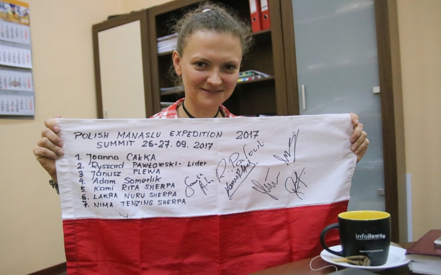 Joanna Całka z Franciszkowa pod Iławą, która zdobyła szczyt Manaslu, ósmej pod względem wysokości góry świata.