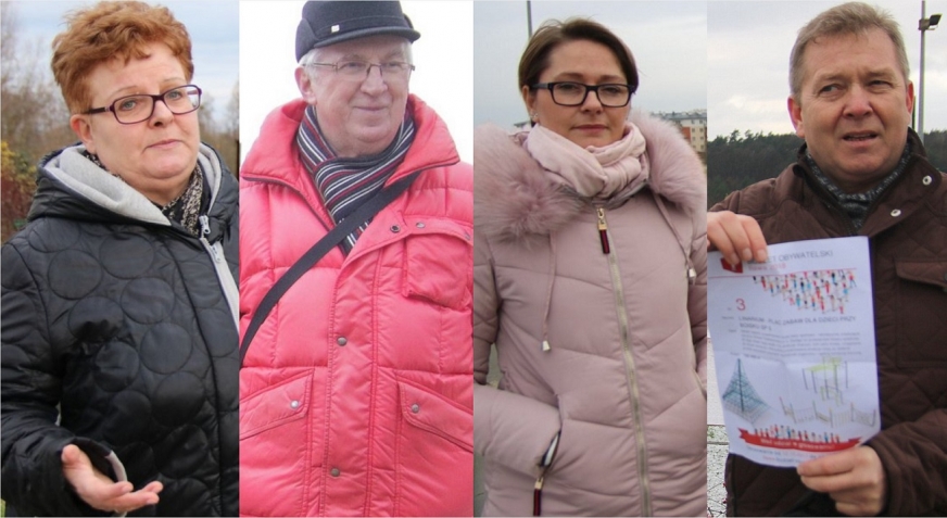 Od lewej: Małgorzata Kwiatkowska, Feliks Rochowicz, Justyna Jagła, Janusz Zaborowski, pomysłodawcy projektów, na które można już głosować w ramach Iławskiego Budżetu Obywatelskiego 2018.