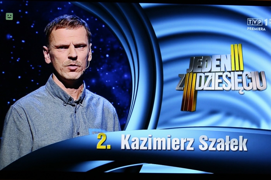 Kazimierz Szałek z Januszewa w programie „Jeden z dziesięciu”.