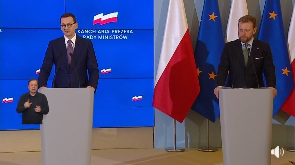 Na zdjęciu Premier RP Mateusz Morawiecki i Minister Zdrowia Łukasz Szumowski.