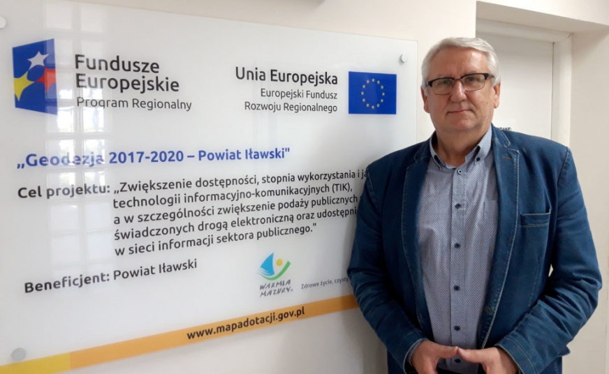 Za projekt e-usługi w geoportalu od początku odpowiada Ryszard Kabat (na zdjęciu), dyrektor Wydziału Geodezji i Nieruchomości Starostwa Powiatowego w Iławie.