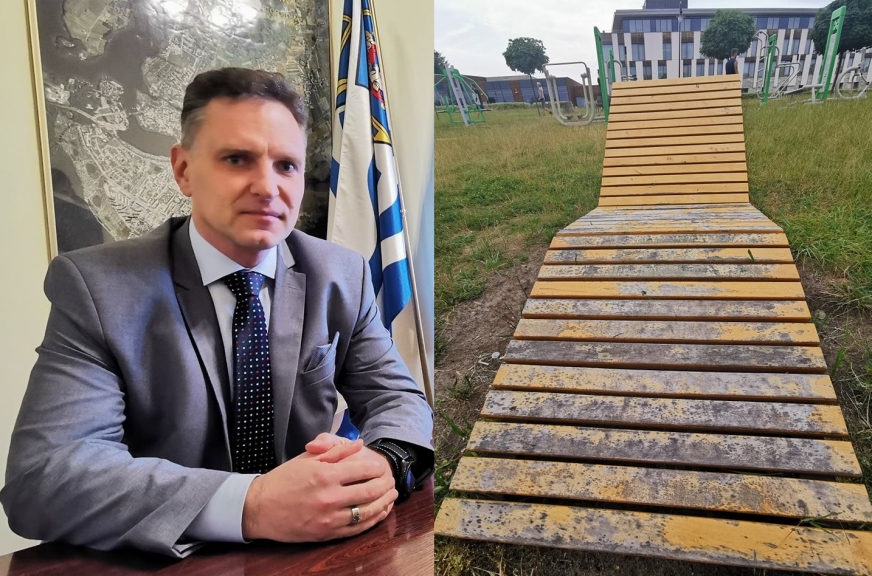 Krzysztof Portjanko, zastępca burmistrza Iławy, odpowiada na skargę Czytelnika na zły stan leżaków niedaleko 