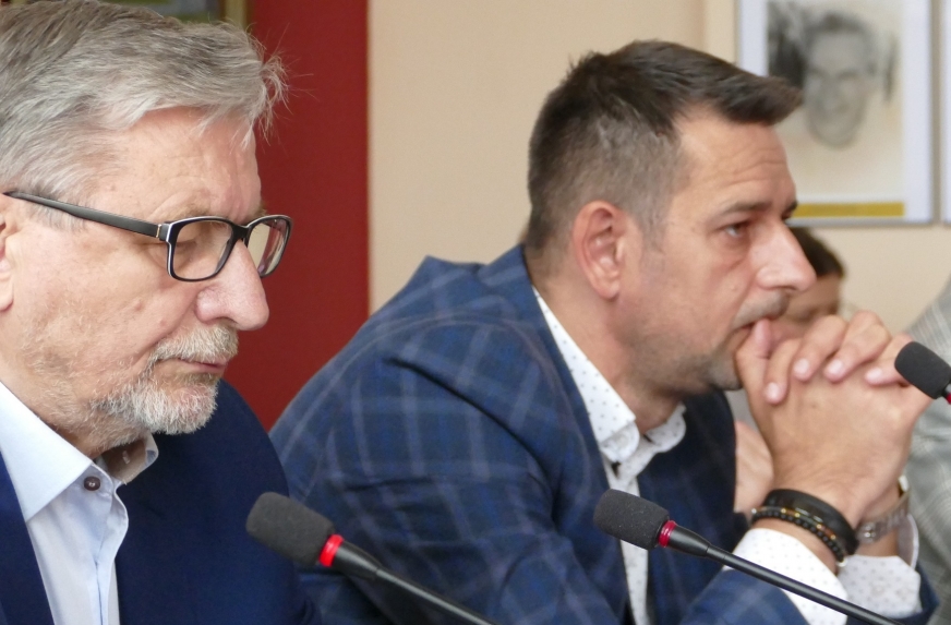Na zdjęciu radny Tomasz Sławiński (po prawej) i Włodzimierz Ptasznik.