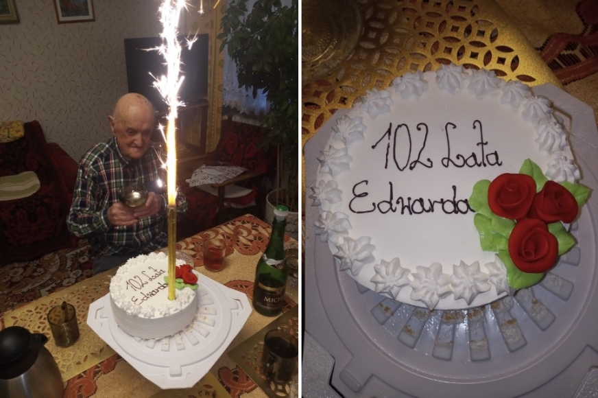 Tak pan Edward świętował wczoraj swoje 102. urodziny.