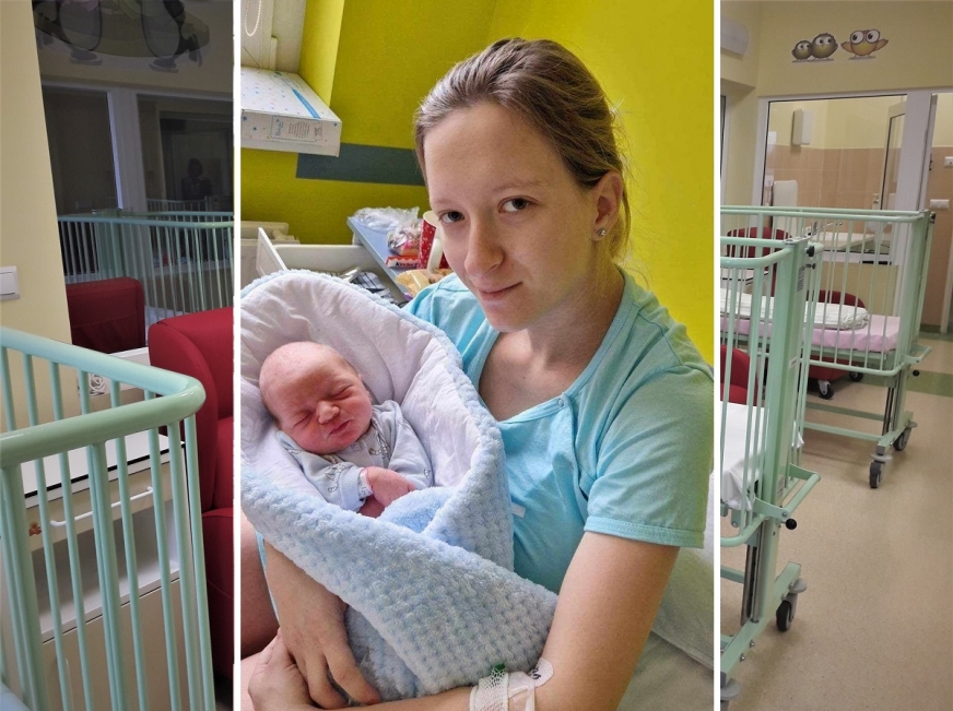 Szczęśliwa mama Adrianna Szczepańska z Adasiem - pierwszym dzieckiem urodzonym w Iławie w 2023 roku.
