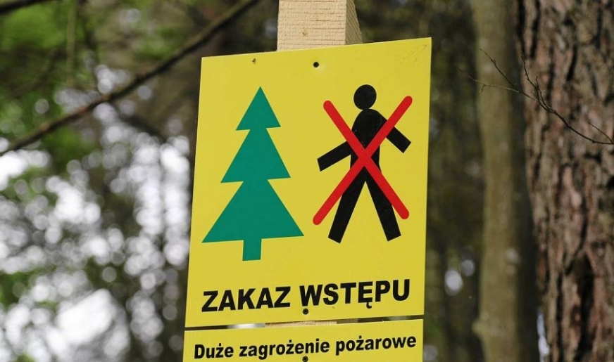 Zakaz wstępu do lasów Nadleśnictwa Iława!