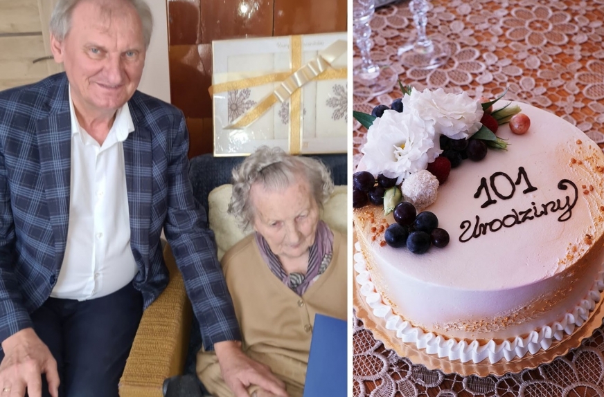 101. lat mieszkanki Karasia! Dostojną jubilatkę odwiedził m.in. wójt Krzysztof Harmaciński.