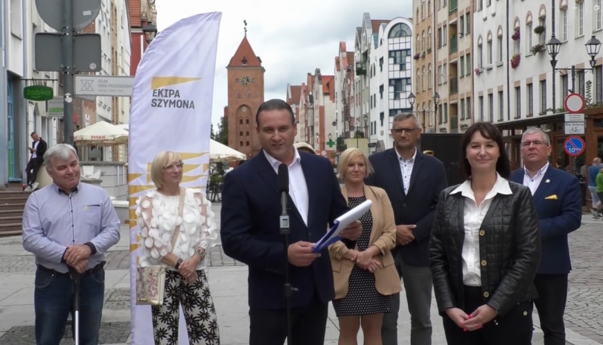 Polska 2050 przedstawiła swoich kandydatów na posłów w naszym, tj. elbląskim okręgu wyborczym. Na zdjęciu Rafał Ryszczuk, obok Małgorzata Lewandowska.