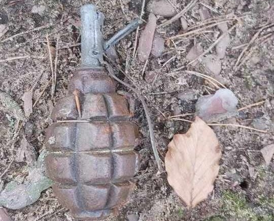 Znaleziony granat.