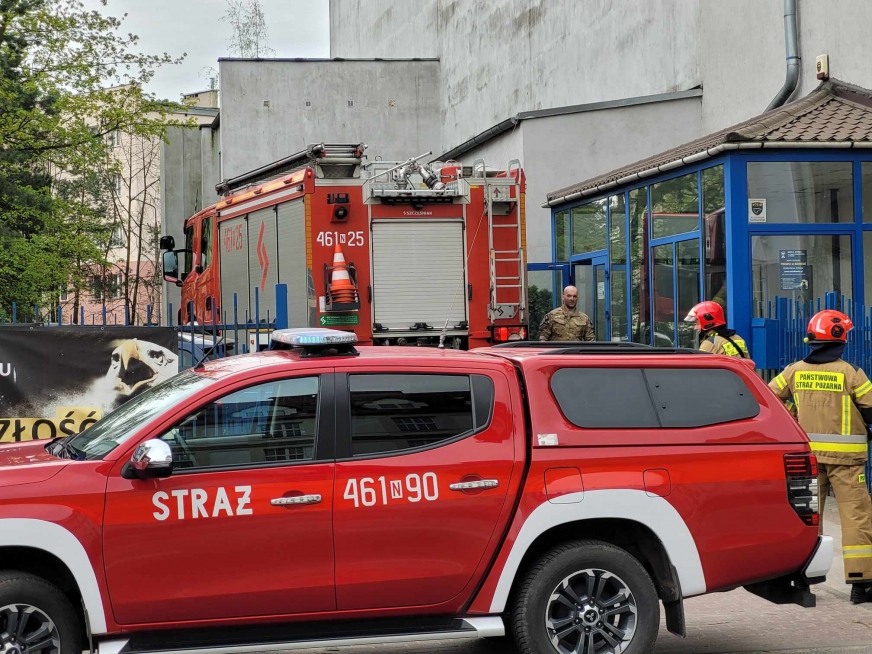 Pożar w szkole na ul. Kościuszki w Iławie.