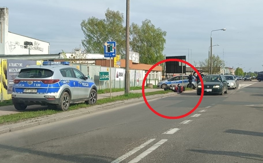 Zdarzenie drogowe odnotowane na ulicy Wyszyńskiego w Iławie.
