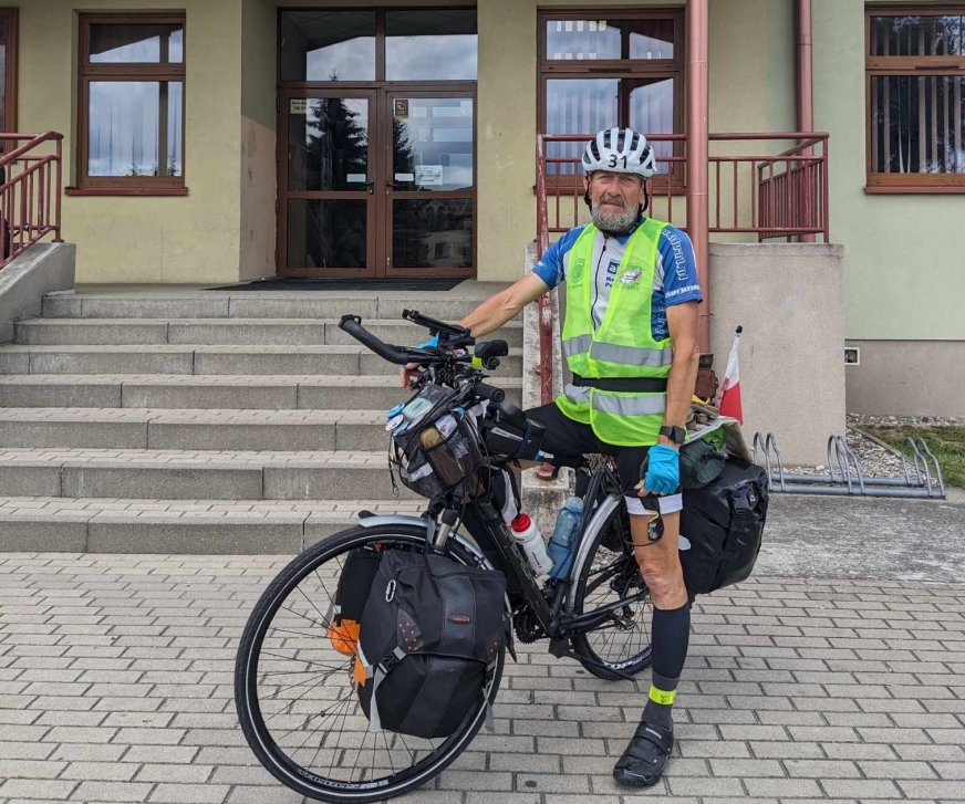 Wczoraj Marian Górski dojechał do Susza. Na rowerze!