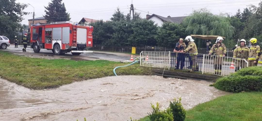 Strażacy w akcji po ulewie w Nowym Mieście Lubawskim i okolicach.