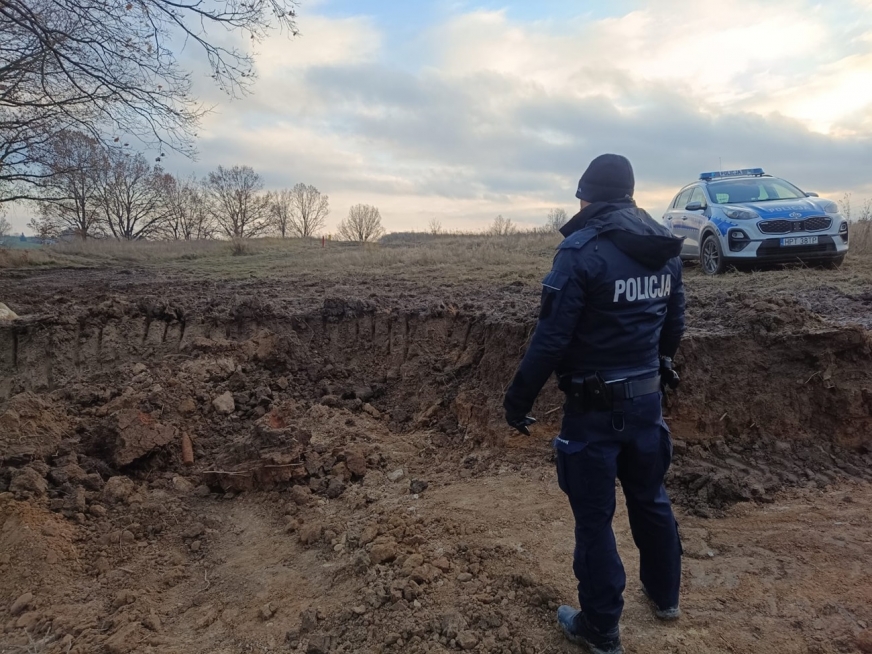 Miejsce piątkowego odnalezienia niewybuchu.