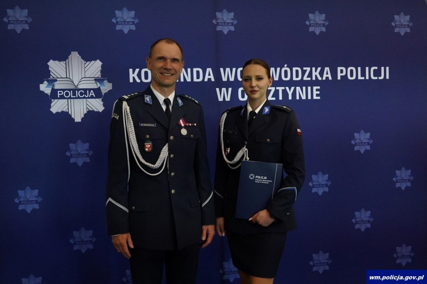 Insp. Mirosław Mozarczyk oraz mł. asp. Natalia Nikel.