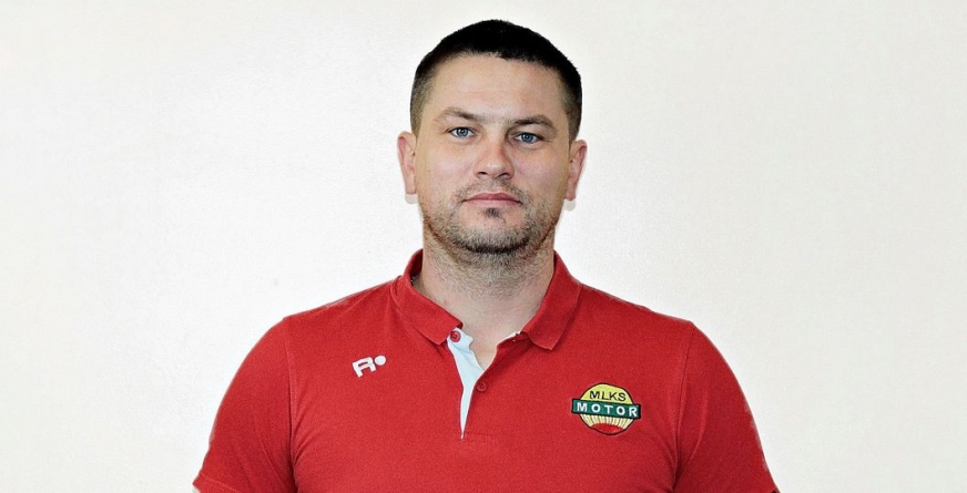 Trener Krzysztof Malinowski, jeszcze w barwach Motoru Lubawa