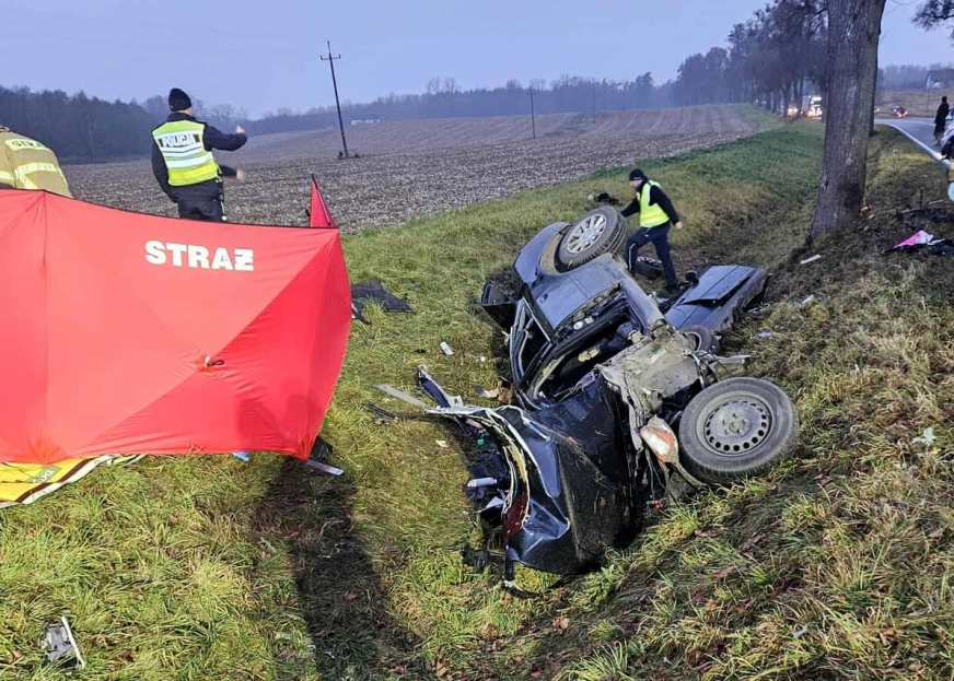 Weekendowa tragedia na drodze pod Suszem... Fot. KPP w Iławie.