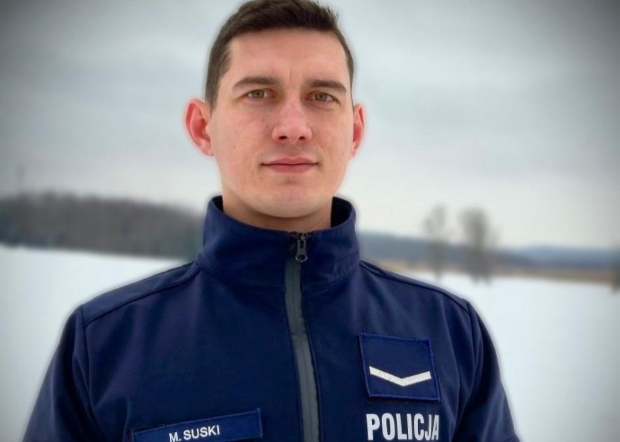 Mieszkankę Lubawy uratował pod Iławą sierż. Michał Suski, funkcjonariusz Komendy Powiatowej Policji w Ostródzie.