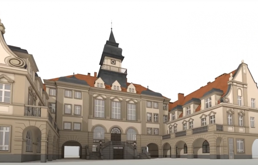 Wizualizacja nowej elewacji ratusza.