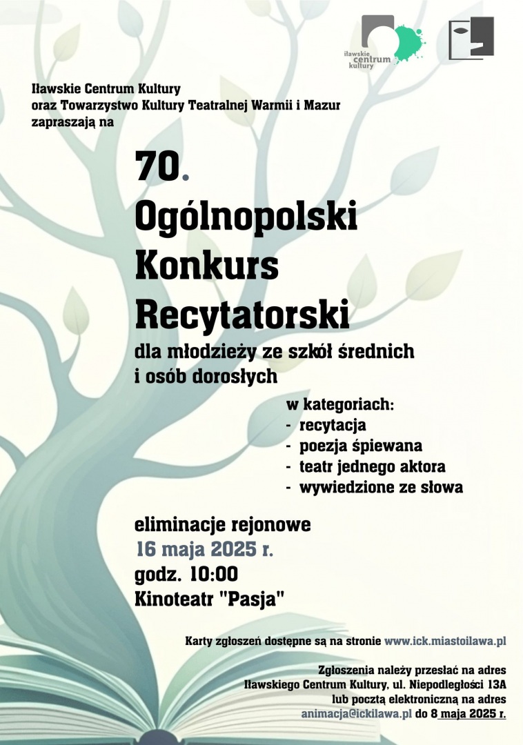70 Ogólnopolski Konkurs Recytatorski – eliminacje w Iławie