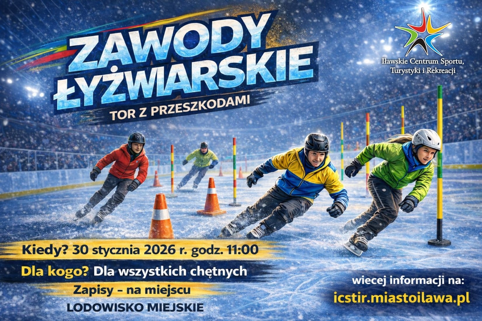 Zawody łyżwiarskie na lodowisku miejskim
