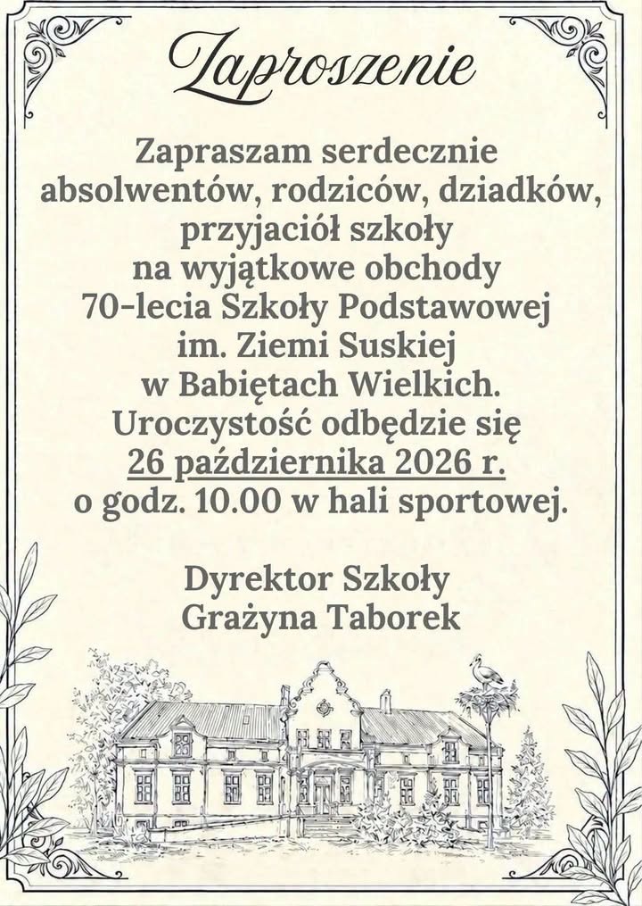 Jubileusz 70-lecia szkoły w Babiętach
