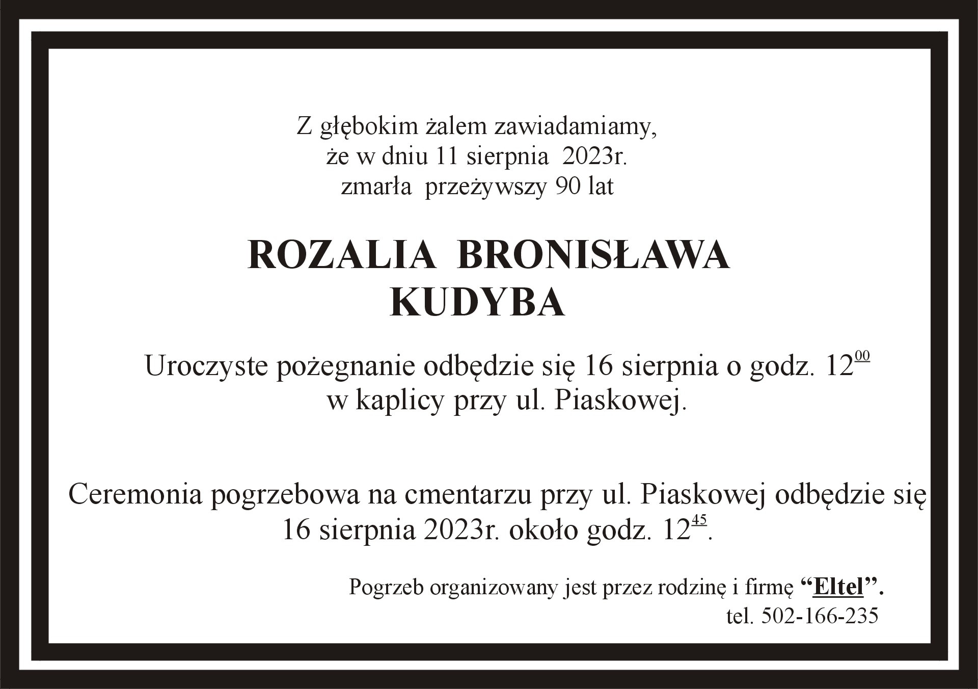 Rozalia Bronisława Kudyba 